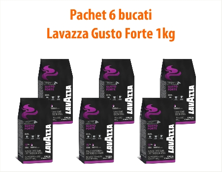 Oferta de Pachet 6 x Cafea Lavazza Gusto Forte 6 x 1kg Lavazza Cafea boabe Depozit consumabile Vending